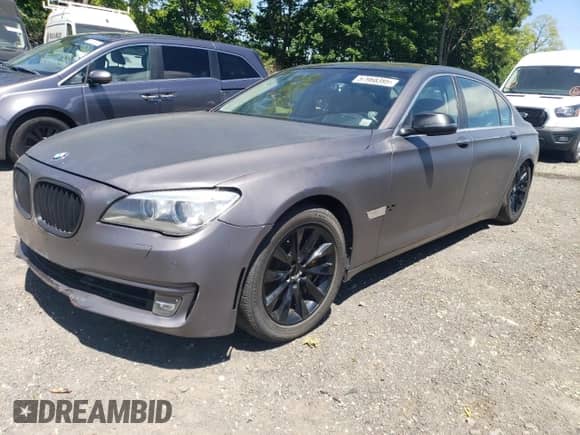 2013 BMW 7 Series 740Li xDrive with VIN WBAYF4C55DDE23588, listed as a Copart auction lot 57968395 with 53,166 mi miles and Salvage title. Bid and sale history available at DreamBid. Image 1.