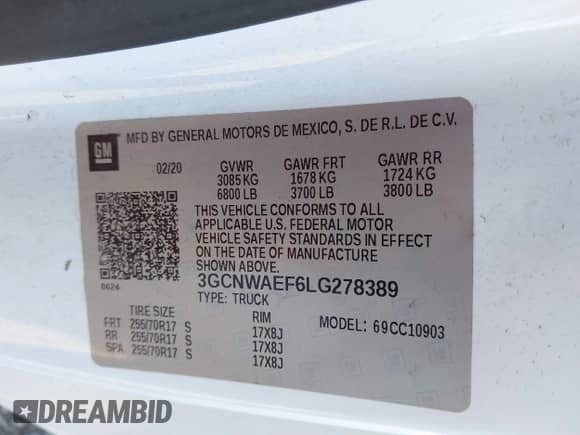 2020 Chevrolet Silverado 1500 Work Truck с VIN 3GCNWAEF6LG278389, выставлен на аукционе IAAI как лот 41749375 с пробегом 133 647 миль миль и . История ставок и продаж доступна на DreamBid. Изображение 9.