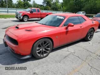 2023 Dodge Challenger R/T Scat Pack with VIN 2C3CDZFJ1PH665599, listed as a Copart auction lot 65620525 with 9,397 mi miles and Salvage title. Bid and sale history available at DreamBid. Image 1.