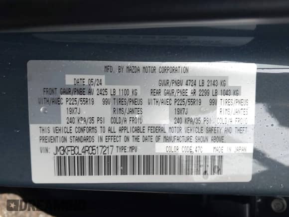 2024 Mazda CX-5 S Preferred z VIN JM3KFBCL4R0517217, wystawiony jako IAAI lot #42643323 z przebiegiem 7 072 mil mil oraz . Historia ofert i sprzedaży dostępna na DreamBid. Obrazek 9.