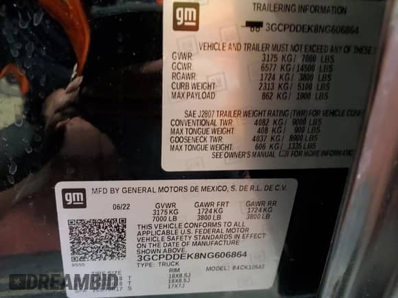 2022 Chevrolet Silverado 1500 LT z VIN 3GCPDDEK8NG606864, wystawiony jako Copart lot #43525495 z przebiegiem 24 455 mil mil oraz Szkoda całkowita • Salvage title. Historia ofert i sprzedaży dostępna na DreamBid. Obrazek 12.