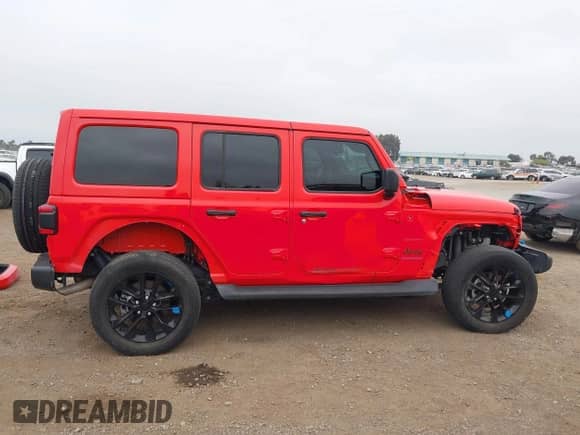 2023 Jeep Wrangler Sahara with VIN 1C4JJXP69PW556089, listed as a IAAI auction lot 42594776 with 23,854 mi miles and . Bid and sale history available at DreamBid. Image 14.