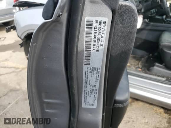 2021 Dodge Durango GT Plus with VIN 1C4RDJDG7MC663482, listed as a Copart auction lot 68691535 with 53,141 mi miles and Salvage title. Bid and sale history available at DreamBid. Image 13.