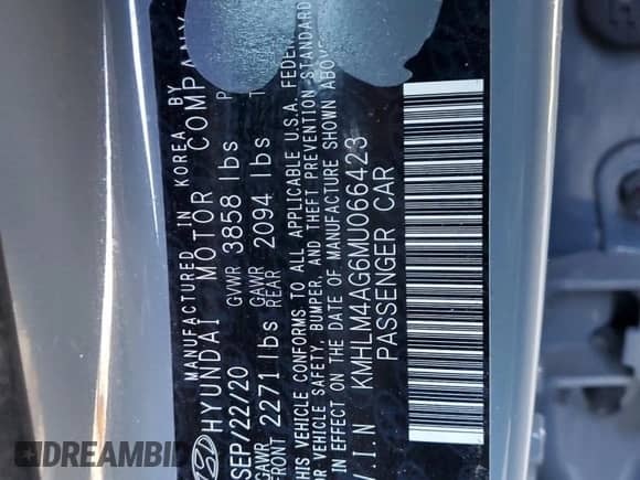 2021 Hyundai Elantra SEL с VIN KMHLM4AG6MU066423, выставлен на аукционе Copart как лот 71361325 с пробегом 94 923 миль миль и Списание • Salvage title. История ставок и продаж доступна на DreamBid. Изображение 13.