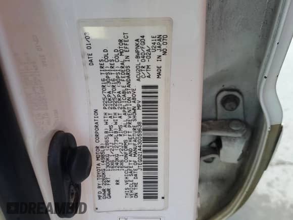 2003 Toyota Highlander с VIN JTEGD21A430059638, выставлен на аукционе Copart как лот 71404395 с пробегом 257 195 миль миль и Списание • Salvage title. История ставок и продаж доступна на DreamBid. Изображение 13.