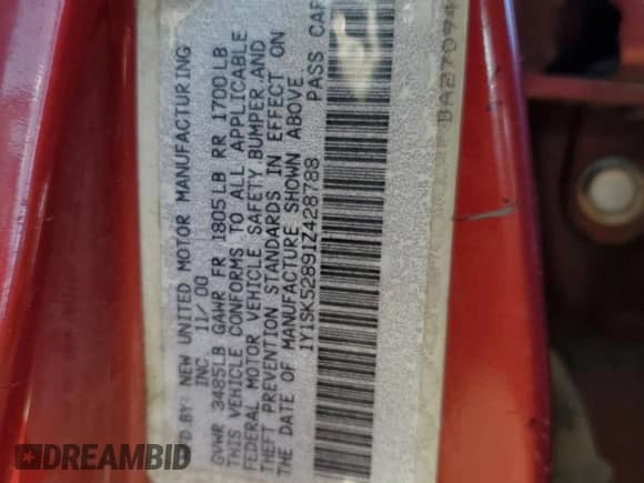 2001 Chevrolet Prizm с VIN 1Y1SK52891Z428788, выставлен на аукционе Copart как лот 74375924 с пробегом 152 197 миль миль и Списание • Salvage title. История ставок и продаж доступна на DreamBid. Изображение 12.