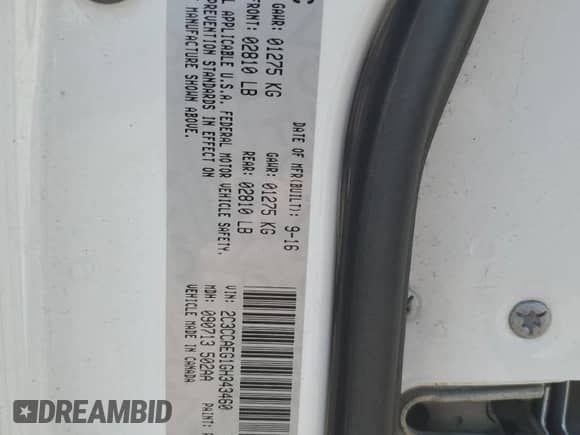 2016 Chrysler 300 C с VIN 2C3CCAEG1GH343460, выставлен на аукционе Copart как лот 62332815 с пробегом 83 017 миль миль и Списание • Salvage title. История ставок и продаж доступна на DreamBid. Изображение 12.