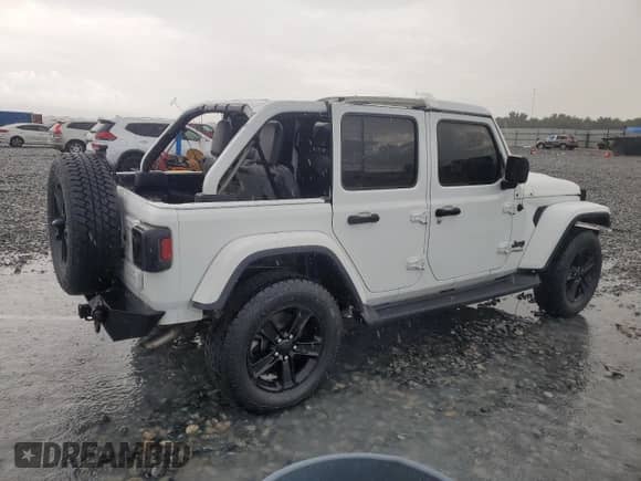 2022 Jeep Wrangler Unlimited Sahara с VIN 1C4HJXEN0NW163393, выставлен на аукционе Copart как лот 70530165 с пробегом Не указан миль и Списание • Salvage title. История ставок и продаж доступна на DreamBid. Изображение 3.