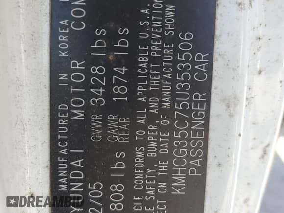 2005 Hyundai Accent GLS с VIN KMHCG35C75U353506, выставлен на аукционе Copart как лот 63022545 с пробегом 143 246 миль миль и Списание • Salvage title. История ставок и продаж доступна на DreamBid. Изображение 12.