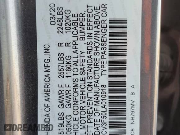 2020 Honda Accord EX-L z VIN 1HGCV3F50LA010918, wystawiony jako Copart lot #86729615 z przebiegiem 97 878 mil mil oraz Szkoda całkowita • Salvage title. Historia ofert i sprzedaży dostępna na DreamBid. Obrazek 13.