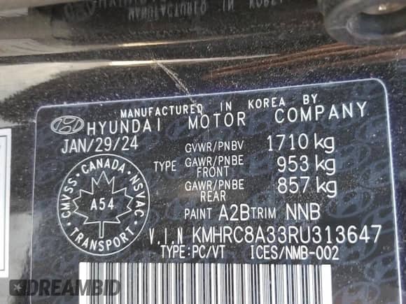2024 Hyundai Venue SEL с VIN KMHRC8A33RU313647, выставлен на аукционе Copart как лот 71688605 с пробегом 57 105 миль миль и Списание • Salvage title. История ставок и продаж доступна на DreamBid. Изображение 13.