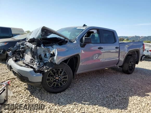 2025 GMC Sierra 1500 Pro with VIN 1GTPHAEK9SZ168077, listed as a Copart auction lot 71506195 with 10,920 mi miles and Salvage title. Bid and sale history available at DreamBid. Image 1.