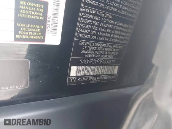 2015 Land Rover Range Rover Sport HSE с VIN SALWR2VF0FA531610, выставлен на аукционе IAAI как лот 43072005 с пробегом 202 752 миль миль и . История ставок и продаж доступна на DreamBid. Изображение 9.