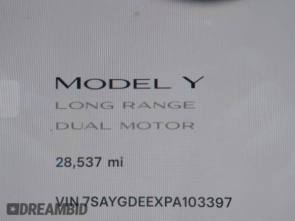 2023 Tesla Model Y Long Range с VIN 7SAYGDEEXPA103397, выставлен на аукционе IAAI как лот 42781803 с пробегом 28 537 миль миль и . История ставок и продаж доступна на DreamBid. Изображение 15.