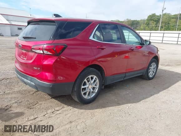 2022 Chevrolet Equinox LT with VIN 3GNAXUEV6NL158971, listed as a IAAI auction lot 43297351 with 33,446 mi miles and . Bid and sale history available at DreamBid. Image 4.