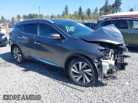 2020 Nissan Murano SL with VIN 5N1AZ2CS2LN135261, listed as a IAAI auction lot 43250509 with 57,710 mi miles and . Bid and sale history available at DreamBid. Image 1.