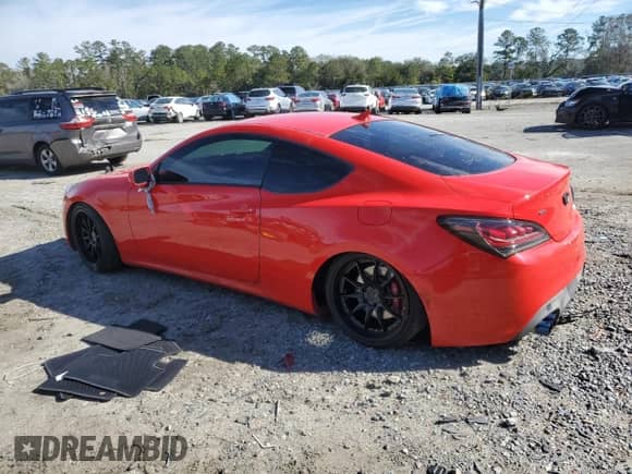 2013 Hyundai Genesis Coupe R-Spec with VIN KMHHT6KD1DU109932, listed as a Copart auction lot 45451385 with 101,971 mi miles and Salvage title. Bid and sale history available at DreamBid. Image 2.