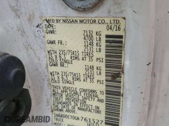 2016 Nissan Frontier S z VIN 1N6BD0CT0GN761527, wystawiony jako Copart lot #65410945 z przebiegiem Nie podano mil oraz Czysty tytuł • Clean title. Historia ofert i sprzedaży dostępna na DreamBid. Obrazek 13.