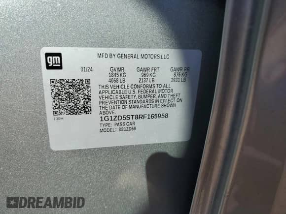 2024 Chevrolet Malibu LT z VIN 1G1ZD5ST8RF165958, wystawiony jako Copart lot #83766895 z przebiegiem 40 880 mil mil oraz Szkoda całkowita • Salvage title. Historia ofert i sprzedaży dostępna na DreamBid. Obrazek 12.