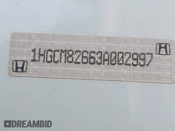 2003 Honda Accord EX с VIN 1HGCM82663A002997, выставлен на аукционе IAAI как лот 42883225 с пробегом 211 249 миль миль и . История ставок и продаж доступна на DreamBid. Изображение 14.