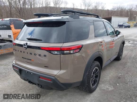 2023 Nissan Pathfinder Rock Creek with VIN 5N1DR3BD9PC254223, listed as a IAAI auction lot 41738783 with 21,231 mi miles and . Bid and sale history available at DreamBid. Image 4.