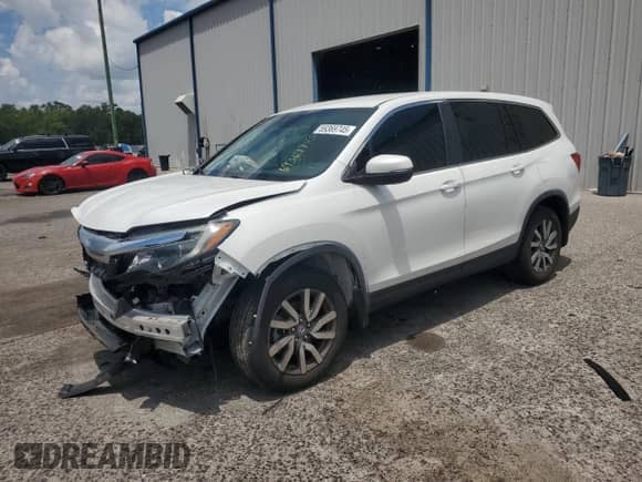 2020 Honda Pilot EX z VIN 5FNYF5H3XLB013342, wystawiony jako Copart lot #69369745 z przebiegiem 55 648 mil mil oraz Szkoda całkowita • Salvage title. Historia ofert i sprzedaży dostępna na DreamBid. Obrazek 1.