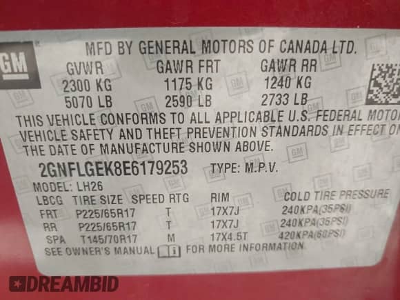 2014 Chevrolet Equinox LT z VIN 2GNFLGEK8E6179253, wystawiony jako IAAI lot #42584650 z przebiegiem 151 045 mil mil oraz . Historia ofert i sprzedaży dostępna na DreamBid. Obrazek 9.