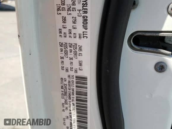 2014 Dodge Journey SXT with VIN 3C4PDCBB6ET134685, listed as a Copart auction lot 58577595 with 213,926 mi miles and Salvage title. Bid and sale history available at DreamBid. Image 14.