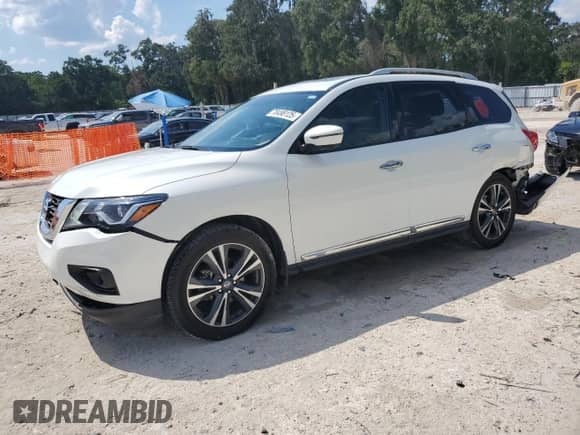 2020 Nissan Pathfinder Platinum with VIN 5N1DR2DN7LC632887, listed as a Copart auction lot 70498125 with 53,133 mi miles and Non repairable. Bid and sale history available at DreamBid. Image 1.