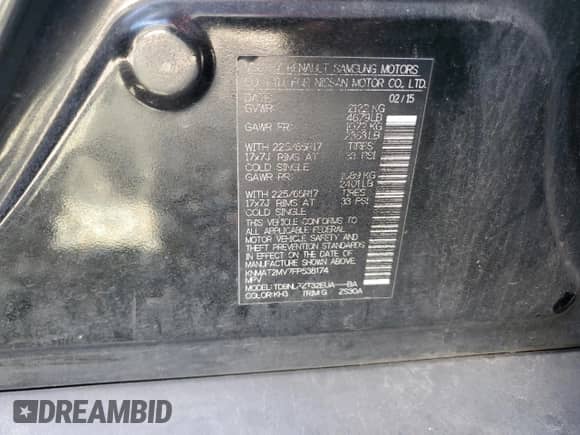 2015 Nissan Rogue SV z VIN KNMAT2MV7FP538174, wystawiony jako Copart lot #89620025 z przebiegiem 145 811 mil mil oraz Szkoda całkowita • Salvage title. Historia ofert i sprzedaży dostępna na DreamBid. Obrazek 13.