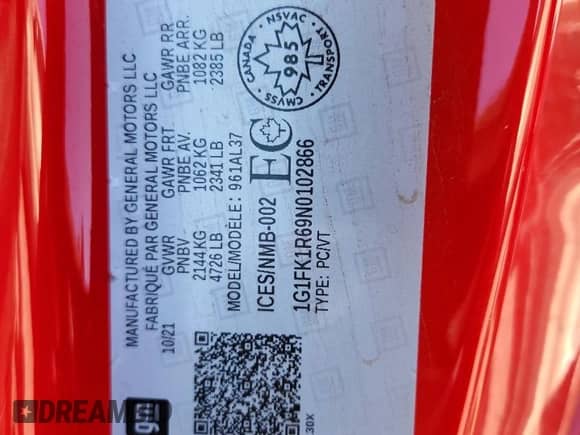 2022 Chevrolet Camaro ZL1 z VIN 1G1FK1R69N0102866, wystawiony jako Copart lot #81213775 z przebiegiem 7 976 mil mil oraz Czysty tytuł • Clean title. Historia ofert i sprzedaży dostępna na DreamBid. Obrazek 12.