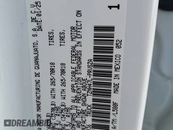 2025 Toyota Tacoma TRD Sport Hybrid с VIN 3TYLC5LN1ST017936, выставлен на аукционе Copart как лот 80762295 с пробегом Не указан миль и Списание • Salvage title. История ставок и продаж доступна на DreamBid. Изображение 12.