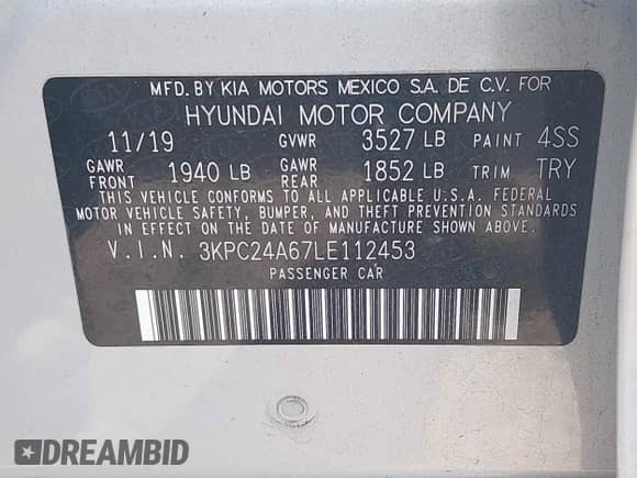 2020 Hyundai Accent SE с VIN 3KPC24A67LE112453, выставлен на аукционе IAAI как лот 43118028 с пробегом 75 874 миль миль и . История ставок и продаж доступна на DreamBid. Изображение 9.