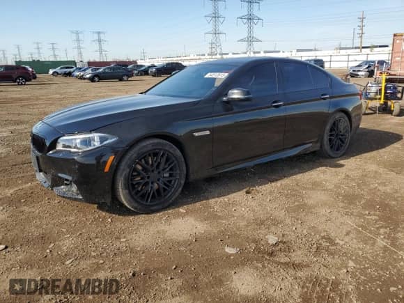 2016 BMW 5 Series 550i xDrive with VIN WBAKP9C58GD980139, listed as a Copart auction lot 54512615 with 110,019 mi miles and Salvage title. Bid and sale history available at DreamBid. Image 1.