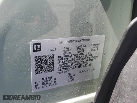 2024 Chevrolet TrailBlazer ACTIV z VIN KL79MVSLXRB143195, wystawiony jako Copart lot #57682535 z przebiegiem 35 080 mil mil oraz Szkoda całkowita • Salvage title. Historia ofert i sprzedaży dostępna na DreamBid. Obrazek 13.