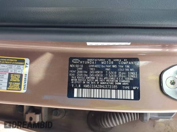 2017 Hyundai Tucson Eco с VIN KM8J33A28HU373185, выставлен на аукционе IAAI как лот 43462932 с пробегом 142 916 миль миль и . История ставок и продаж доступна на DreamBid. Изображение 9.