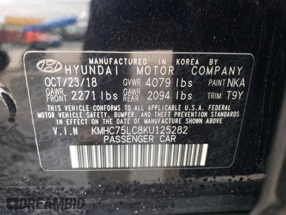 2019 Hyundai Ioniq SEL с VIN KMHC75LC8KU125282, выставлен на аукционе Copart как лот 45706834 с пробегом 81 418 миль миль и . История ставок и продаж доступна на DreamBid. Изображение 12.