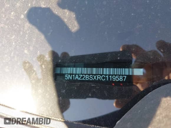 2024 Nissan Murano SV with VIN 5N1AZ2BSXRC119587, listed as a IAAI auction lot 42105764 with 6,411 mi miles and . Bid and sale history available at DreamBid. Image 19.