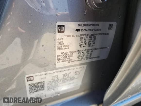 2023 Chevrolet Silverado 1500 LT с VIN 3GCPACEK4PG245946, выставлен на аукционе Copart как лот 63290885 с пробегом 64 699 миль миль и Списание • Salvage title. История ставок и продаж доступна на DreamBid. Изображение 13.