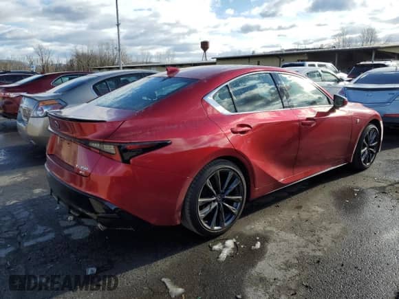 2022 Lexus IS 350 F Sport with VIN JTHGZ1E20N5025350, listed as a Copart auction lot 83089434 with 34,235 mi miles and Salvage title. Bid and sale history available at DreamBid. Image 3.