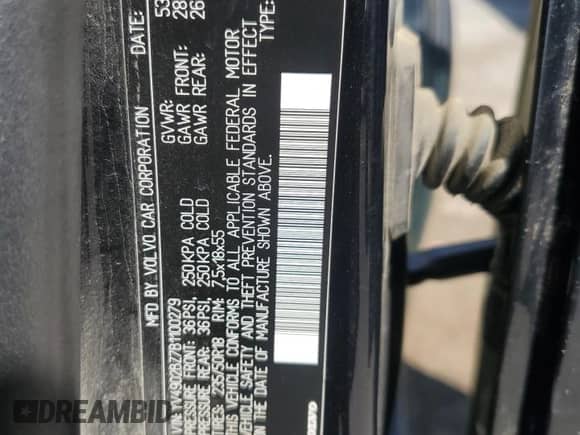 2011 Volvo XC70 3.0T с VIN YV4902BZ7B1100279, выставлен на аукционе Copart как лот 69359785 с пробегом 202 392 миль миль и Списание • Salvage title. История ставок и продаж доступна на DreamBid. Изображение 13.