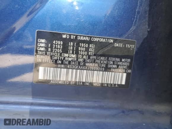 2018 Subaru Impreza with VIN 4S3GKAA6XJ3609209, listed as a Copart auction lot 71072945 with 114,170 mi miles and Salvage title. Bid and sale history available at DreamBid. Image 13.