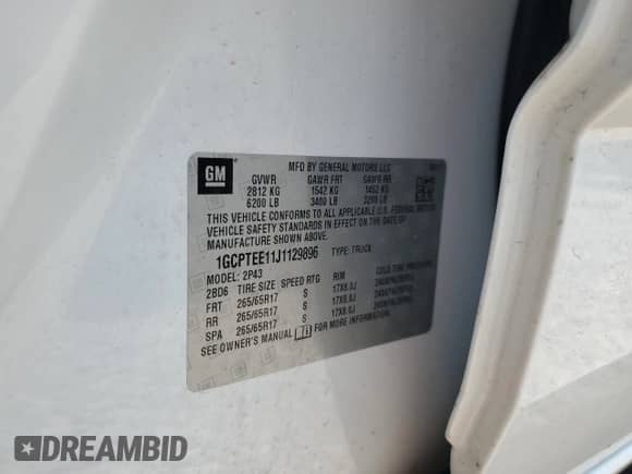 2018 Chevrolet Colorado 4WD ZR2 with VIN 1GCPTEE11J1129896, listed as a Copart auction lot 58397425 with 81,450 mi miles and Salvage title. Bid and sale history available at DreamBid. Image 13.