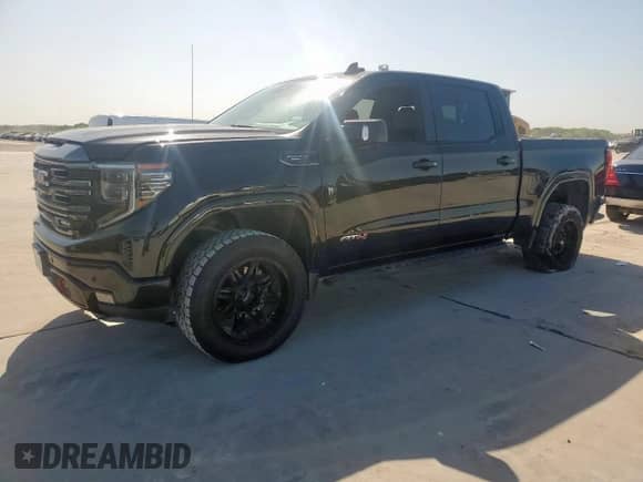 2023 GMC Sierra 1500 AT4 with VIN 1GTUUEE83PZ319299, listed as a Copart auction lot 52638625 with 59,732 mi miles and Clean title. Bid and sale history available at DreamBid. Image 1.