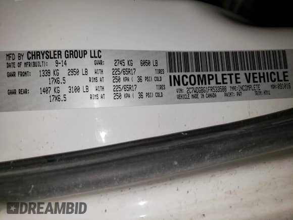 2015 Dodge Grand Caravan SE с VIN 2C7WDGBG1FR533588, выставлен на аукционе Copart как лот 80659335 с пробегом Не указан миль и Списание • Salvage title. История ставок и продаж доступна на DreamBid. Изображение 13.