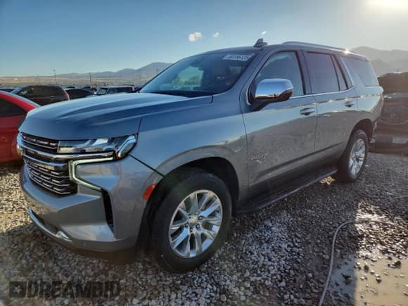 2023 Chevrolet Tahoe Premier with VIN 1GNSKSKD0PR434754, listed as a Copart auction lot 84186125 with 50,363 mi miles and Salvage title. Bid and sale history available at DreamBid. Image 1.