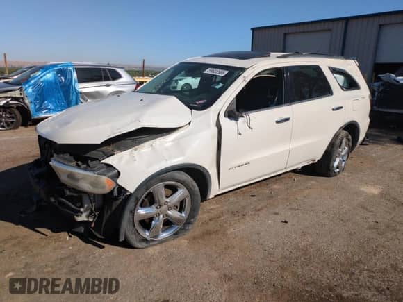 2012 Dodge Durango Citadel with VIN 1C4SDHET5CC252196, listed as a Copart auction lot 59625565 with Not provided miles and Salvage title. Bid and sale history available at DreamBid. Image 1.