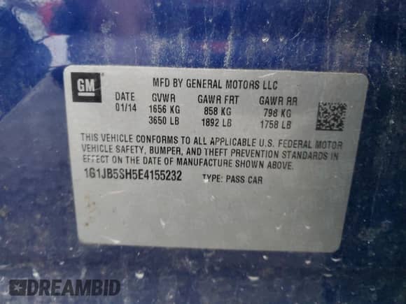 2014 Chevrolet Sonic LS с VIN 1G1JB5SH5E4155232, выставлен на аукционе Copart как лот 79444504 с пробегом 138 839 миль миль и Чистый • Clean title. История ставок и продаж доступна на DreamBid. Изображение 12.