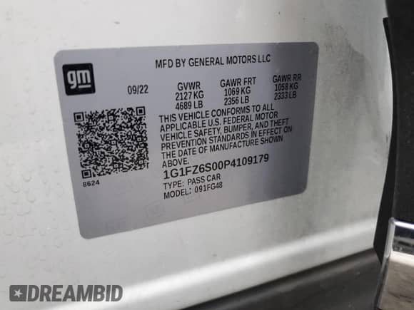 2023 Chevrolet Bolt EUV Premier with VIN 1G1FZ6S00P4109179, listed as a Copart auction lot 69230195 with 48,420 mi miles and Salvage title. Bid and sale history available at DreamBid. Image 13.