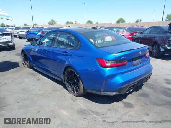 2025 BMW M3 Competition xDrive with VIN WBS33HJ05SFU29063, listed as a IAAI auction lot 42328143 with 3,368 mi miles and . Bid and sale history available at DreamBid. Image 3.